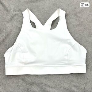 lululemon Fast & Free bra size 12 White Nulux Athletic Sporty Yoga Workout